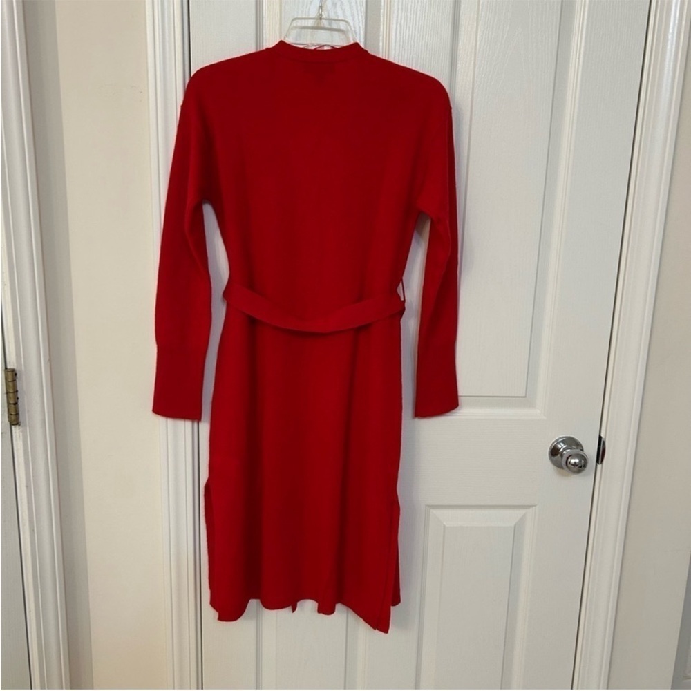 Charter Club Tie-Waist Longline 100% Cashmere Cardigan in Red Polish Size S - Picture 6 of 10